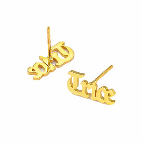 custom name studs earrings manufacturer list personalized word jewelry vendor web